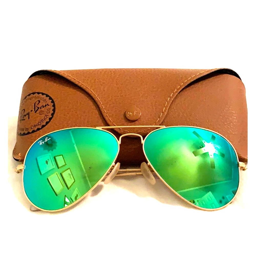 Ray Ban flash lens aviator sunglasses